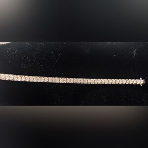 Elegant Silver Tone CZ Tennis Bracelet